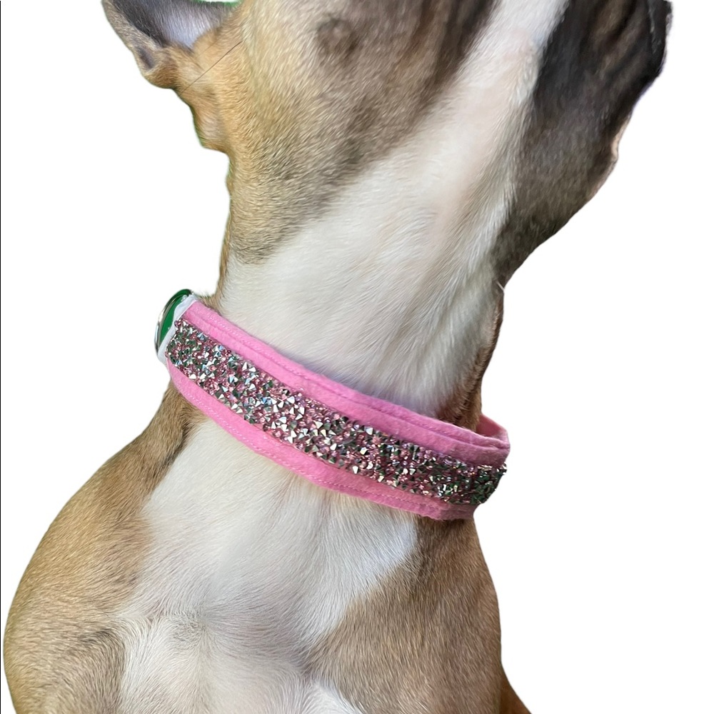 The pink lady - Pink and clear bling with pink felt base 16.5”